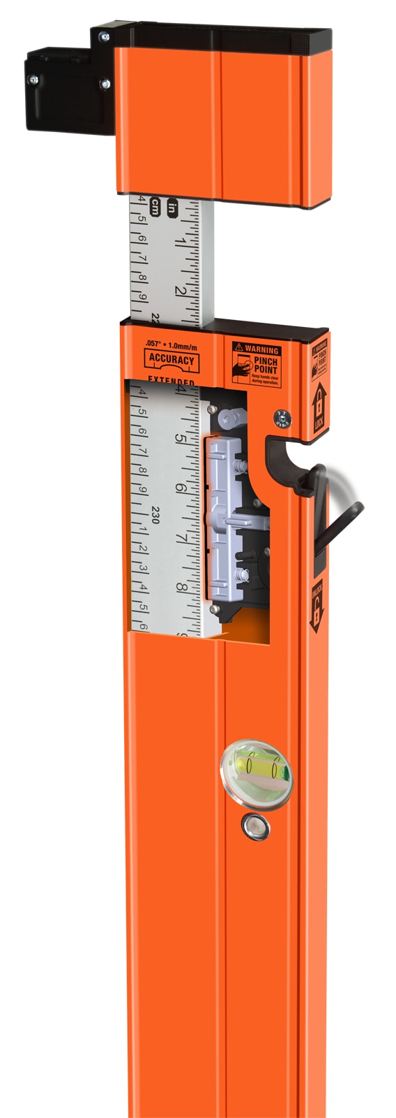 Nivel de placa extensible Johnson Aluminum 120-in 3 Vial 5800-0610P