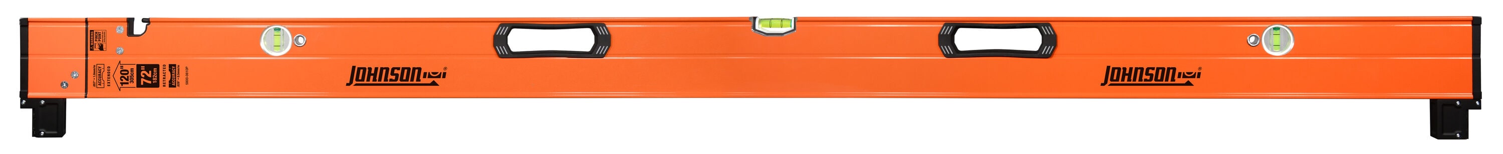 Nivel de placa extensible Johnson Aluminum 120-in 3 Vial 5800-0610P