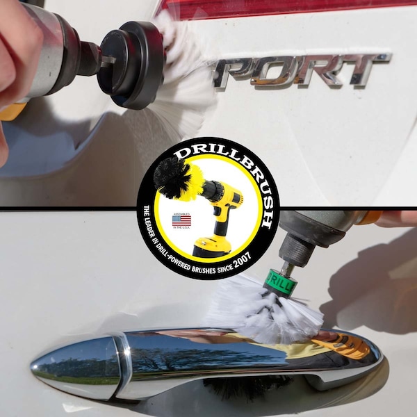 Cepillo Taladro Power Scrubber de Useful Products 5 pulgadas de ancho 5 pulgadas de largo, Blanco - W-L-2M-QC-DB