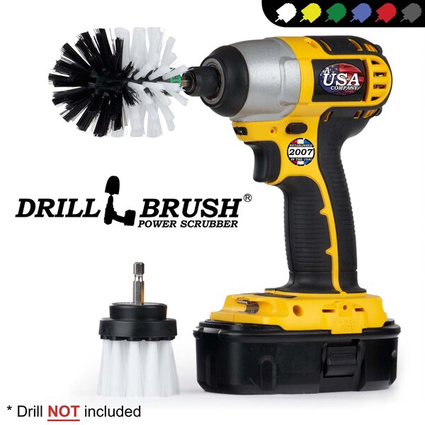 Cepillo Taladro Power Scrubber de Useful Products 5 pulgadas de ancho 5 pulgadas de largo, Blanco - W-L-2M-QC-DB