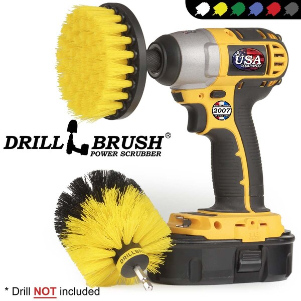 Cepillo Perforador Power Scrubber de Useful Products 6 pulgadas de ancho 11 pulgadas de largo, Amarillo - Y-S-4O-QC-DB