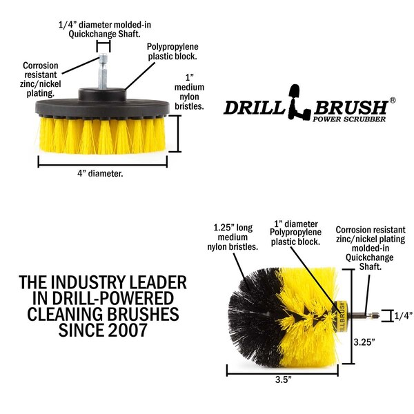 Cepillo Perforador Power Scrubber de Useful Products 6 pulgadas de ancho 11 pulgadas de largo, Amarillo - Y-S-4O-QC-DB