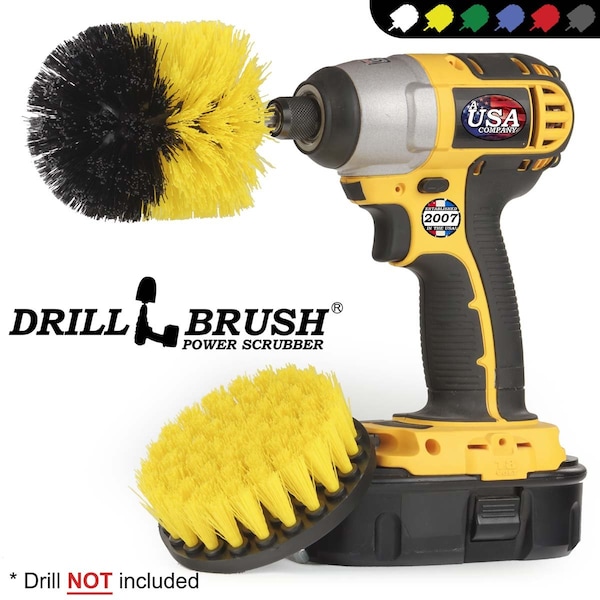 Cepillo Perforador Power Scrubber de Useful Products 6 pulgadas de ancho 11 pulgadas de largo, Amarillo - Y-S-4O-QC-DB