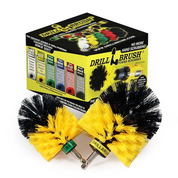 Cepillo Taladro Power Scrubber de Useful Products 5 in W 5 in L, Amarillo - Y-S-MO-QC-DB