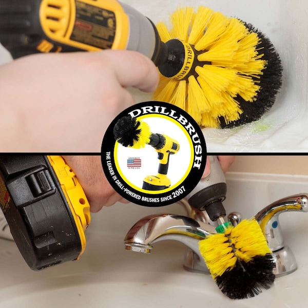Cepillo Taladro Power Scrubber de Useful Products 5 in W 5 in L, Amarillo - Y-S-MO-QC-DB