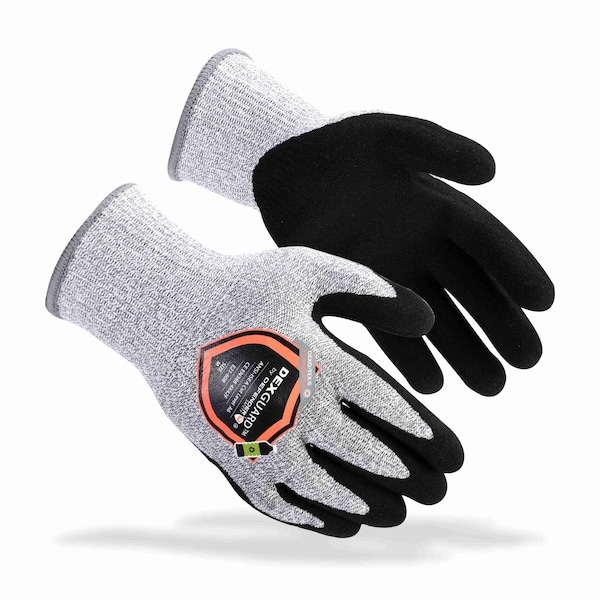 Guantes recubiertos resistentes al corte Defender Safety, Nivel de corte A6, Gris/Negro, L - DXG-E21-608L