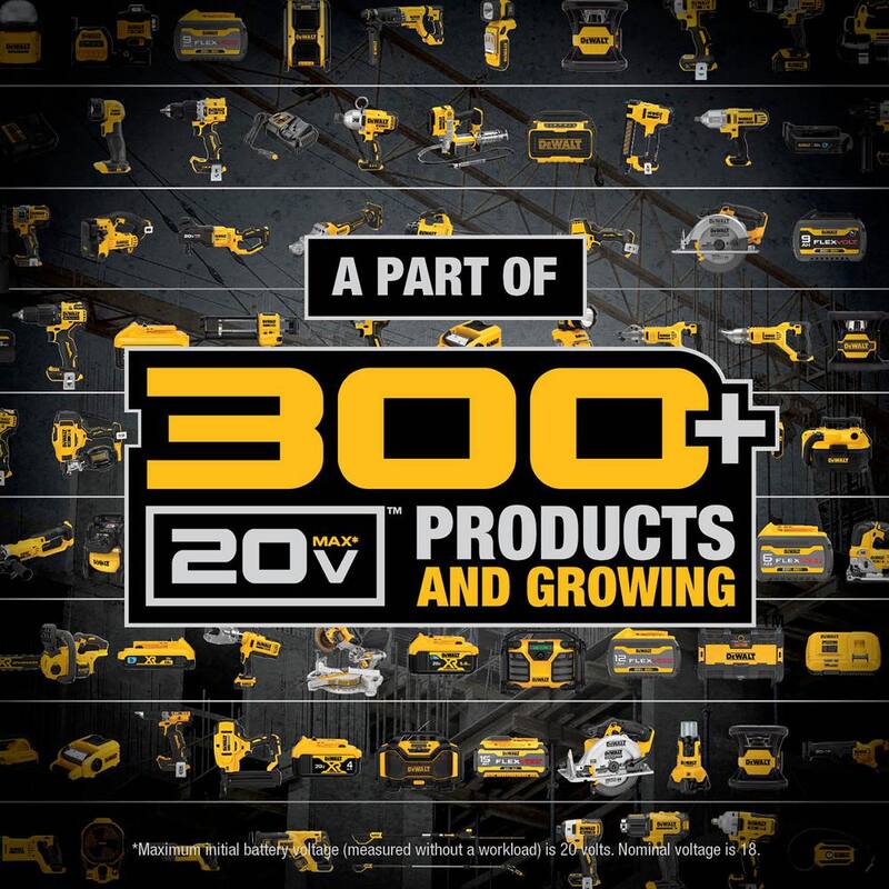 DEWALT Atomic Taladro inalámbrico Brushless de 20 voltios Max de ion de litio de 1/2 pulgada con (4) paquetes de baterías de 20 voltios Max Premium de 3.0 Ah - DCD794BWCB200-4
