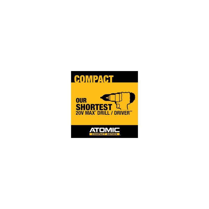 DEWALT Atomic Taladro inalámbrico Brushless de 20 voltios Max de ion de litio de 1/2 pulgada con (4) paquetes de baterías de 20 voltios Max Premium de 3.0 Ah - DCD794BWCB200-4