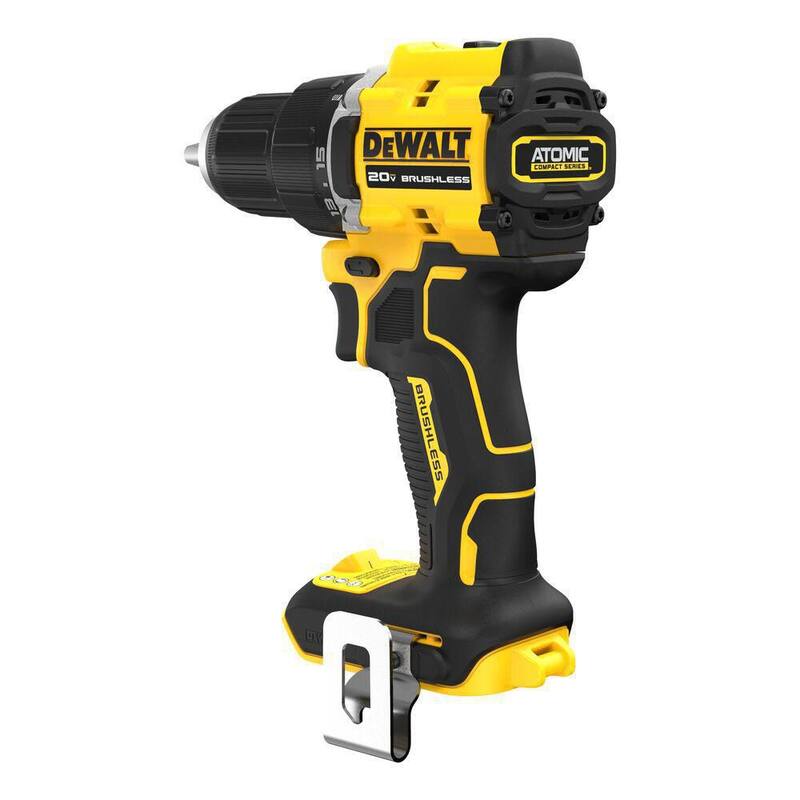 DEWALT Atomic Taladro inalámbrico Brushless de 20 voltios Max de ion de litio de 1/2 pulgada con (4) paquetes de baterías de 20 voltios Max Premium de 3.0 Ah - DCD794BWCB200-4