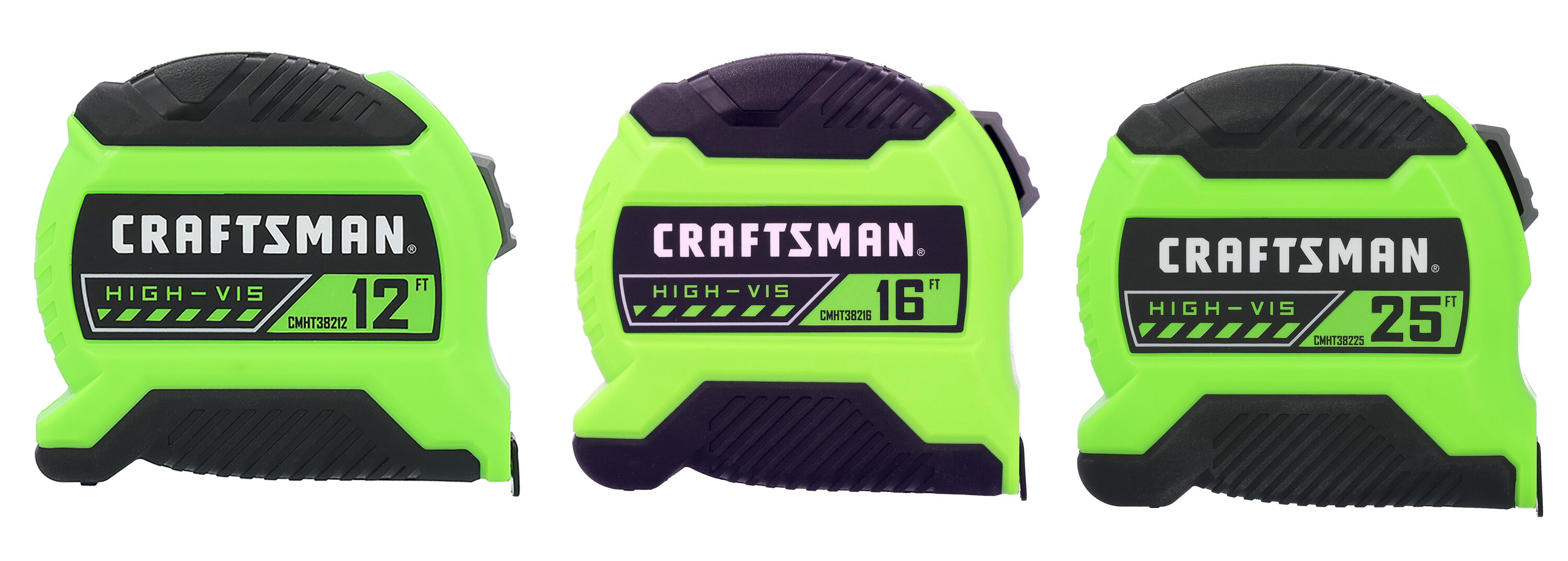 CRAFTSMAN Cinta Métrica HI-VIS 3-Pack de 12 pies 16 pies 25 pies Modelo CMHT38333L