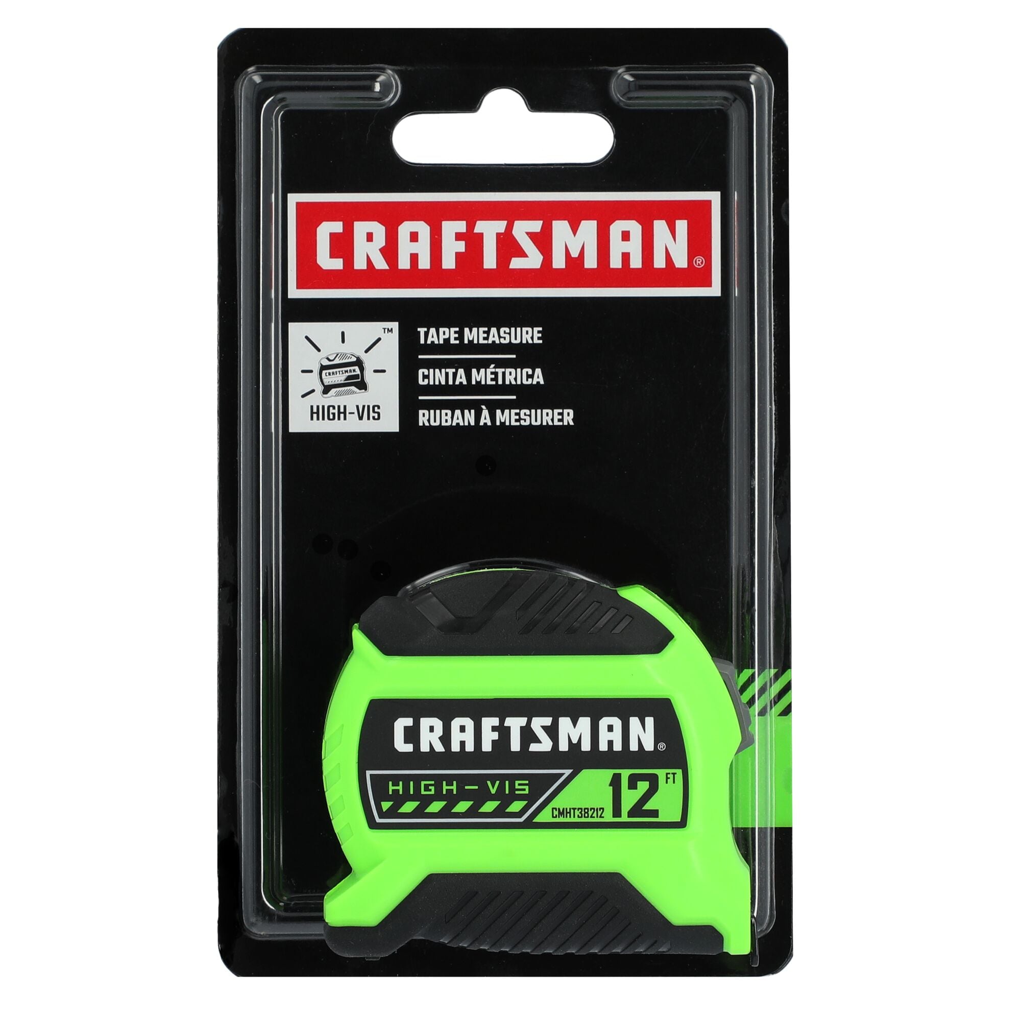 CRAFTSMAN Cinta Métrica HI-VIS de 12 pies CMHT38212S