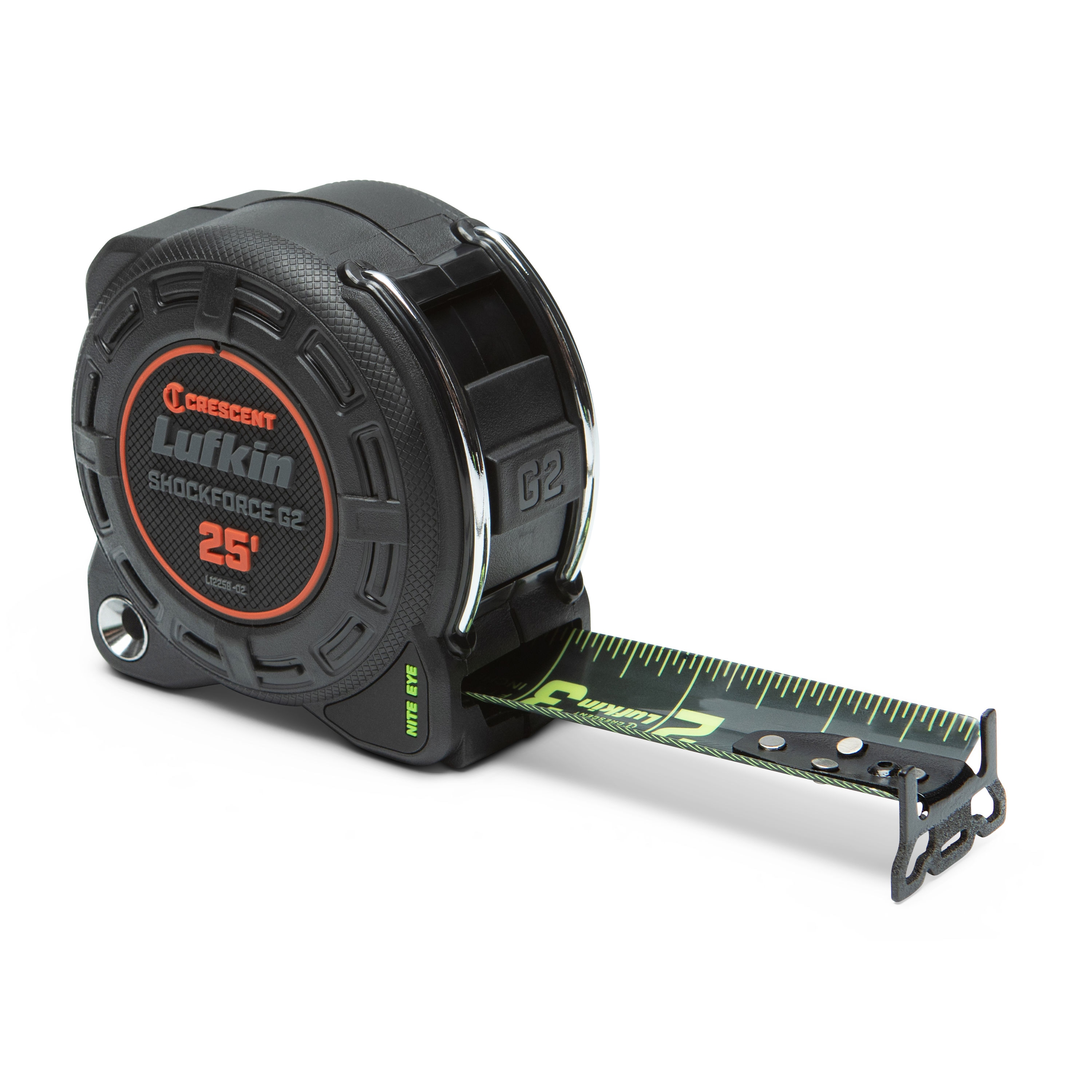 Cinta Métrica Crescent Lufkin Shockforce Nite Eye G2 de 25 pies Modelo L1225B-02