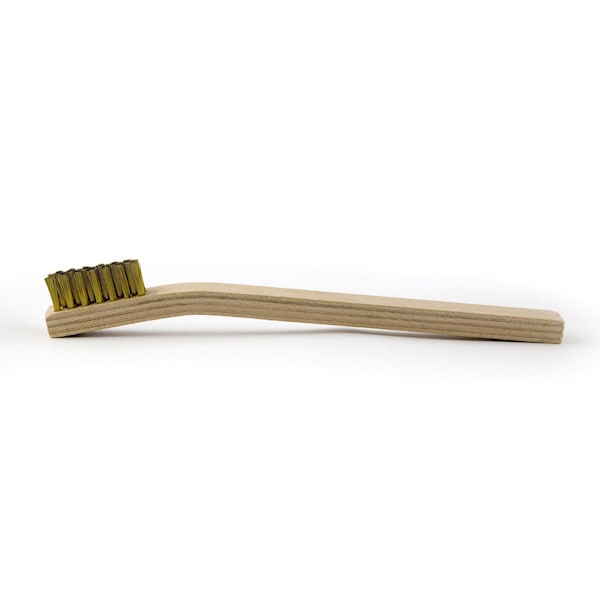 Cepillo de alambre para rayones Brush Research Manufacturing 93A-B375 3 Hileras, .006 latón, .500 recorte, 7.75 OAL - 93AB375C