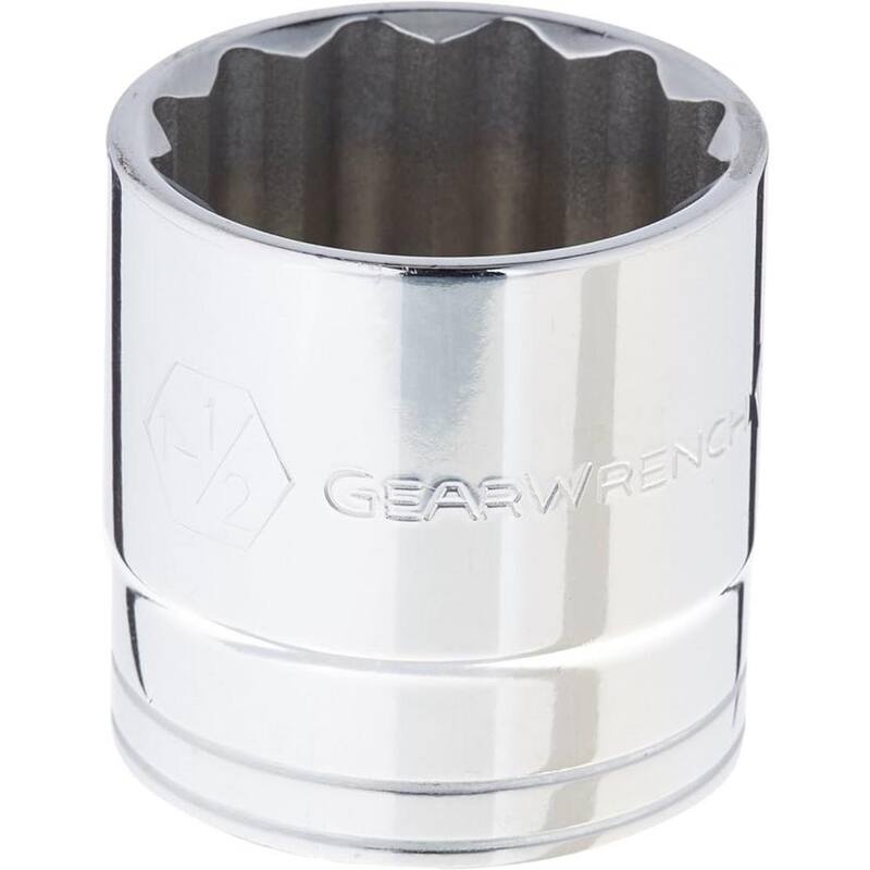 Set de herramientas mecánicas GEARWRENCH 1/2 pulgadas de unidad de trinquete de 12 puntas estándar y profunda SAE de 90 dientes con llaves de vaso (33 piezas) - 80714D