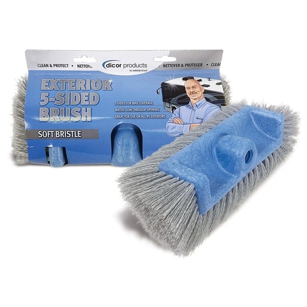 Cepillo de lavado exterior de 5 lados con cerdas suaves de 12 pulgadas Dicor CPSB125E - D6J-CPSB125E