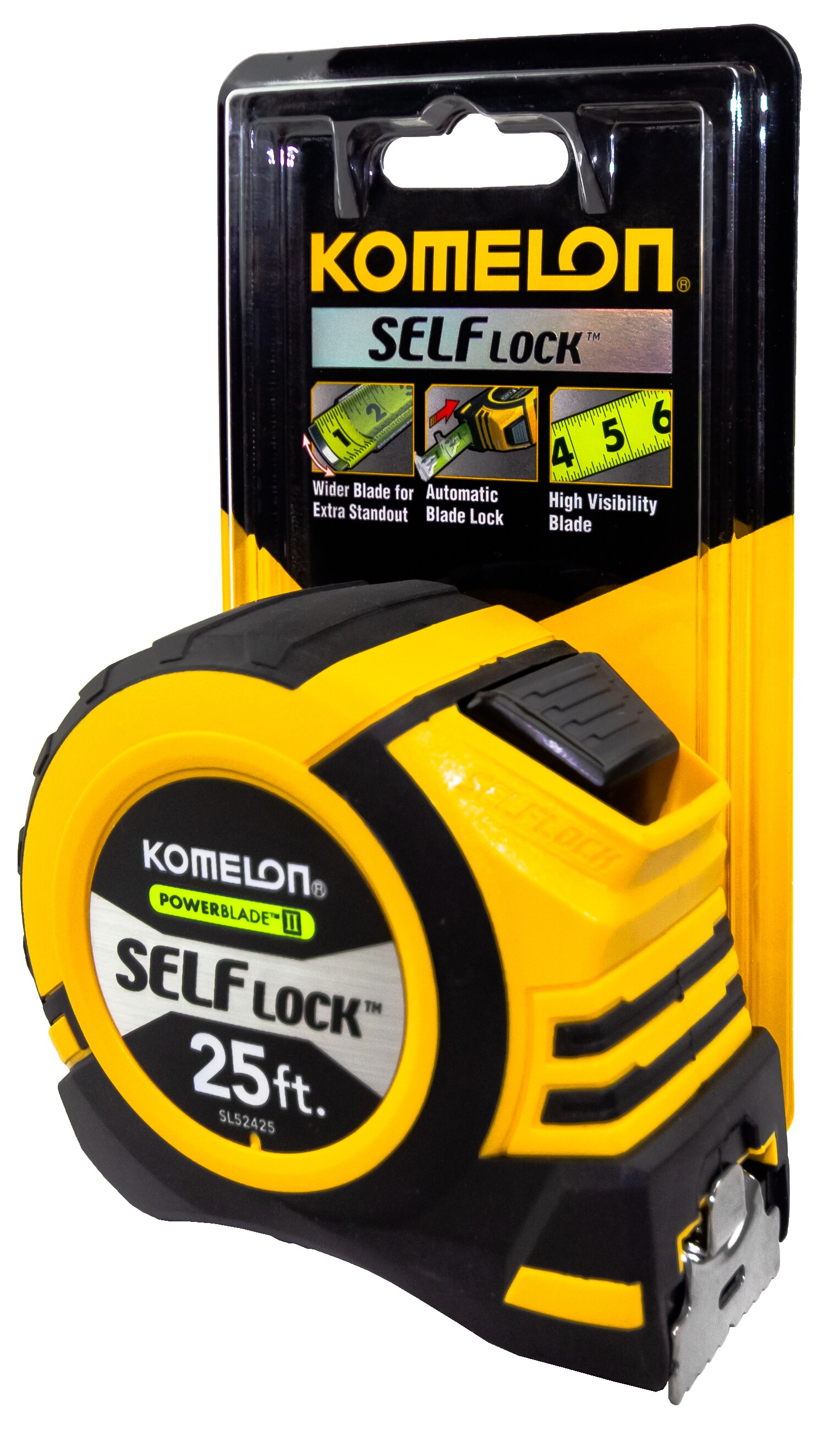 Cinta métrica con traba automática Komelon Powerblade II de 25 pies SL52425