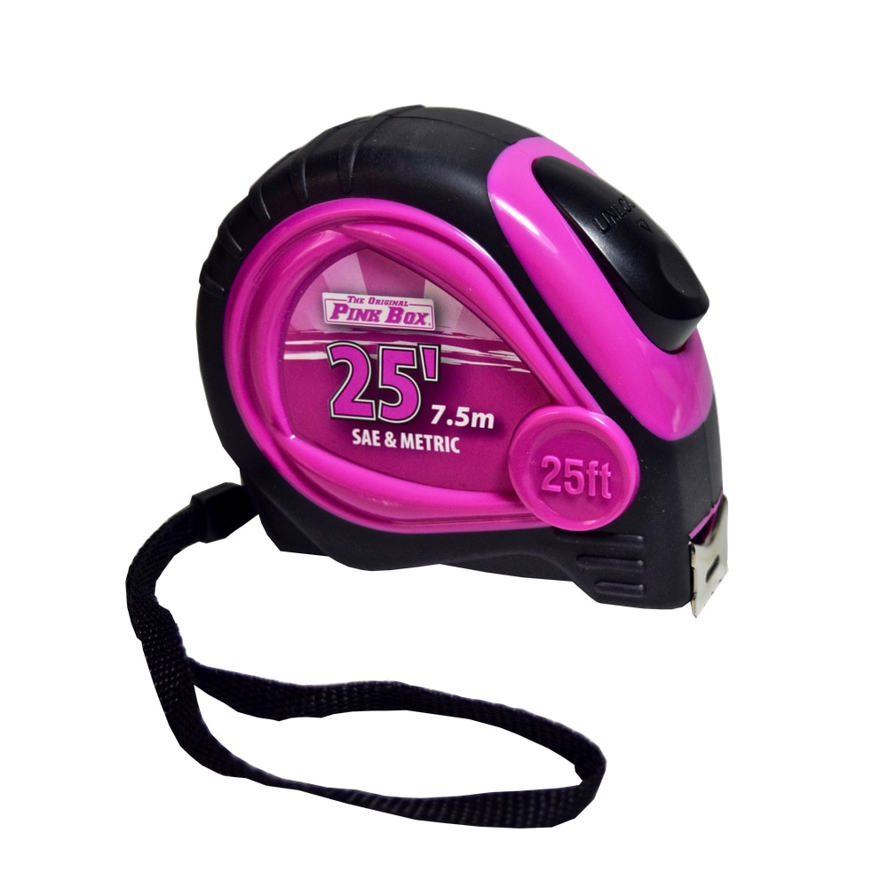 Cinta métrica autoblocante de 25 pies The Original Pink Box PB25LTM