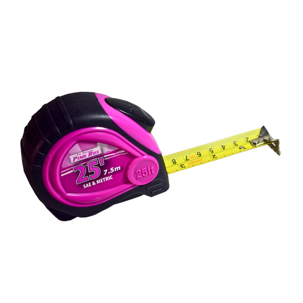 Cinta métrica autoblocante de 25 pies The Original Pink Box PB25LTM