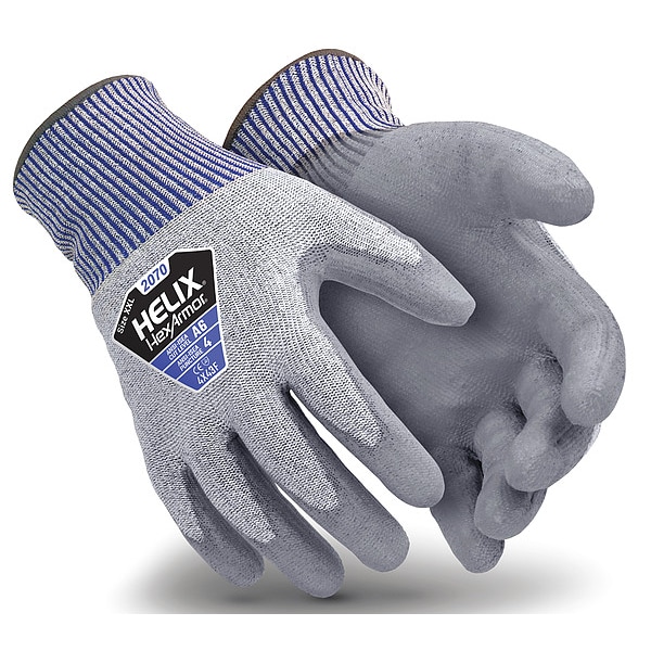 Guantes recubiertos resistentes a cortes Hexarmor, Nivel de corte A6, 13 ga, color gris, XS - 2070-XS (6)