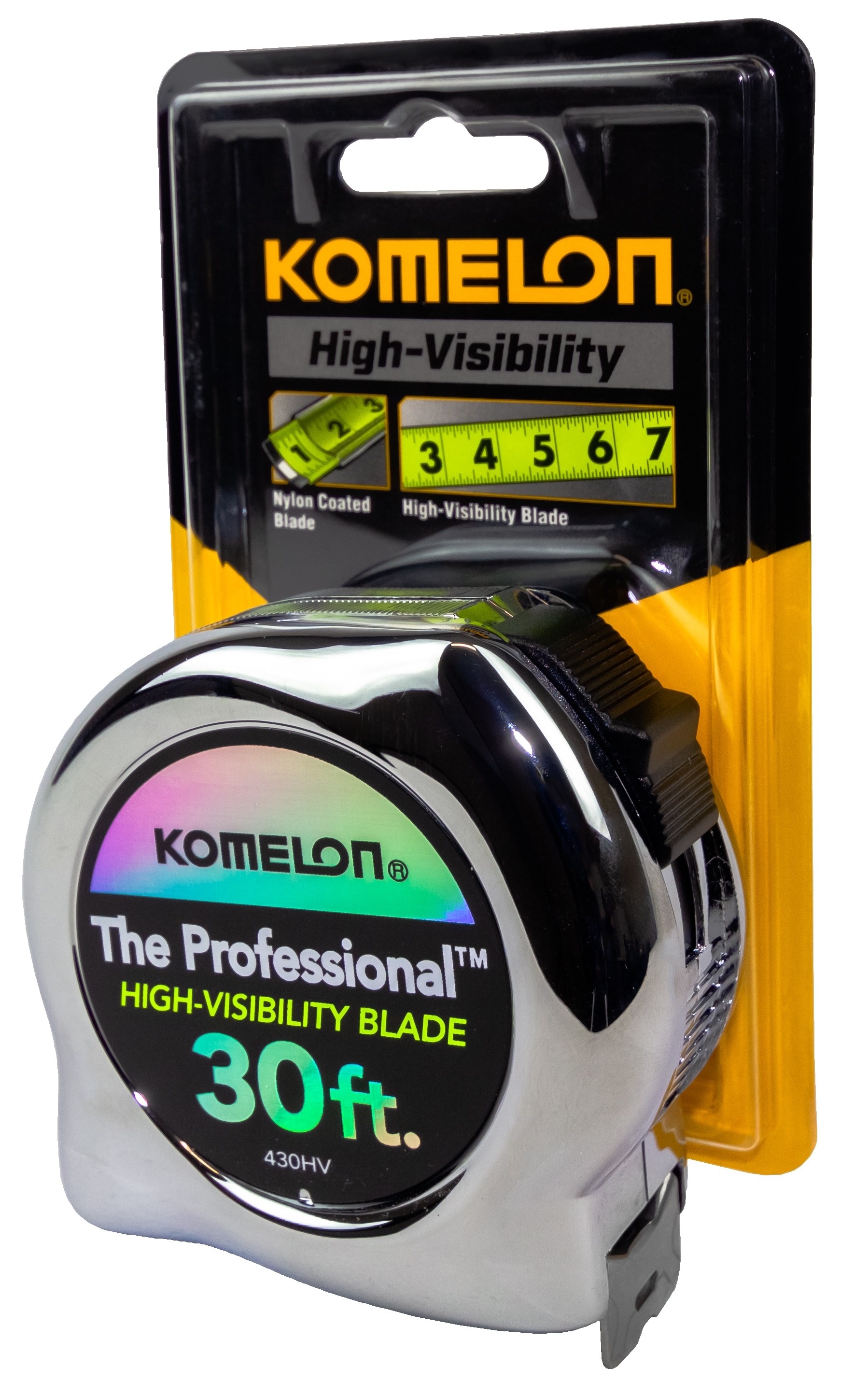 Medidor de cinta Komelon Chrome Professional de 30 pies modelo 430HV