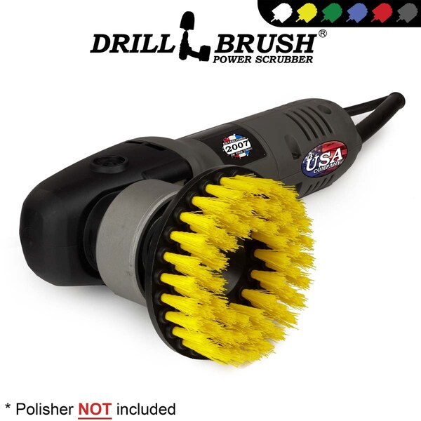 Suministros de limpieza Drillbrush - Limpieza comercial roscada de 5 pulgadas - Cepillo de fregar - 5IN-S-Y-T-DB
