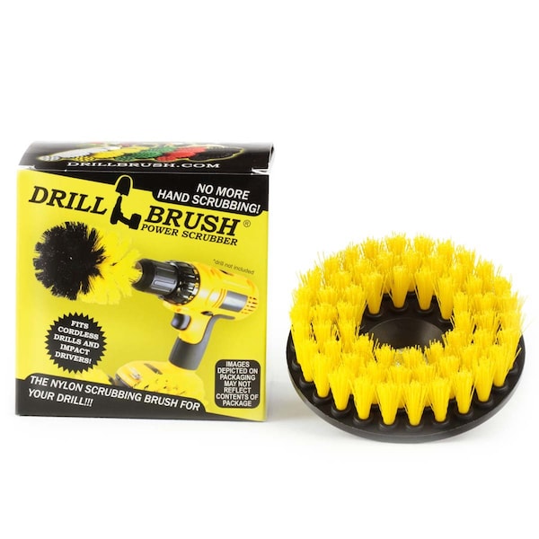 Suministros de limpieza Drillbrush - Limpieza comercial roscada de 5 pulgadas - Cepillo de fregar - 5IN-S-Y-T-DB