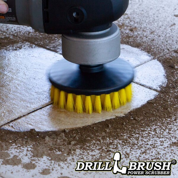 Suministros de limpieza Drillbrush - Limpieza comercial roscada de 5 pulgadas - Cepillo de fregar - 5IN-S-Y-T-DB