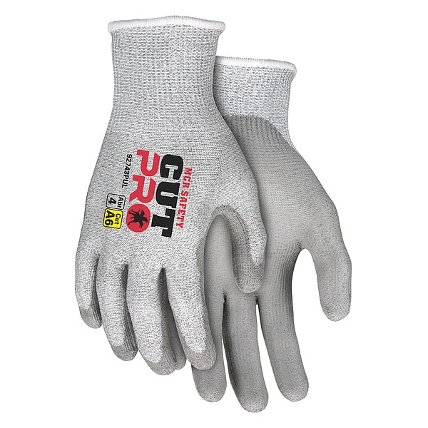 Guantes resistentes al corte Mcr Safety, Nivel de corte A7, calibre 13, color Sal y Pimienta/Negro, 3XL - 92743BPXXXL