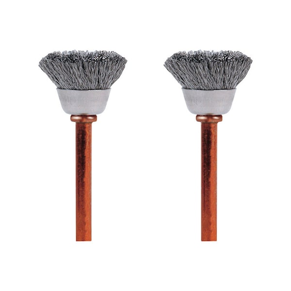 2 Cepillos Dremel 1/2 pulg. X 1.75 pulg. L Cepillo de Acero Inoxidable 2 pk - 531-02