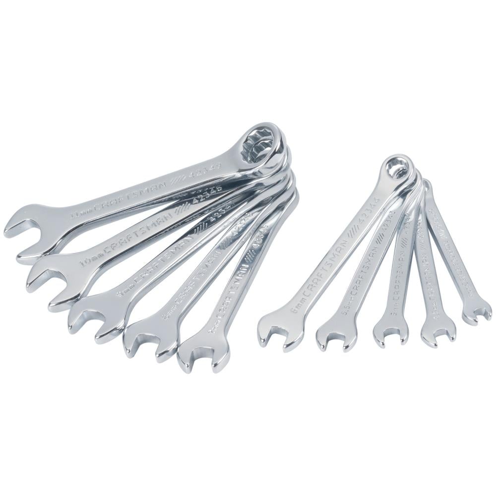Juego de 10 piezas de Llaves Combinadas Métricas Estándar de 12 Puntos CRAFTSMAN con Estuche Suave CMMT42339