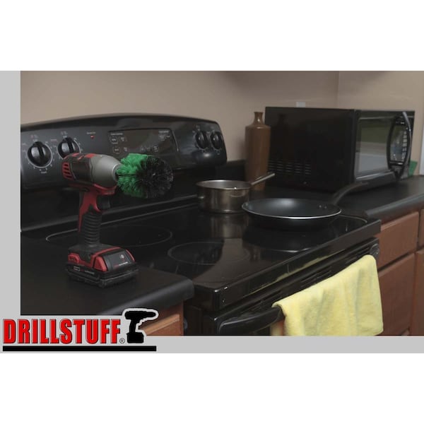 Accesorios de cocina Drillstuff - Suministros de limpieza - Cepillo para taladro - Estufa - Horno - G-M-QC-DS