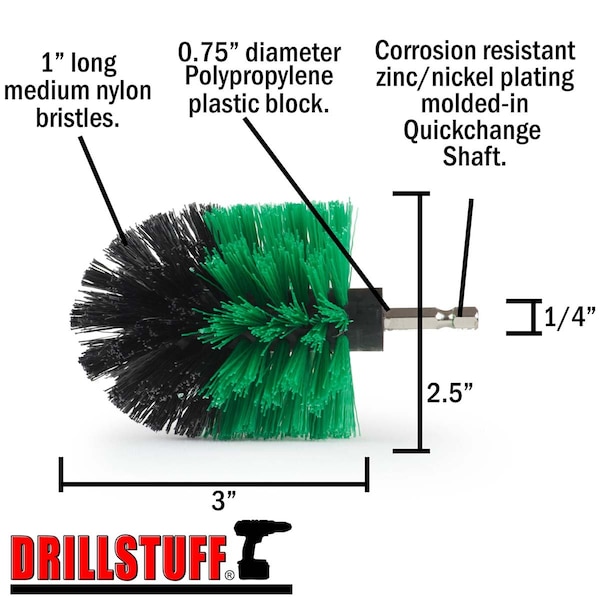 Accesorios de cocina Drillstuff - Suministros de limpieza - Cepillo para taladro - Estufa - Horno - G-M-QC-DS