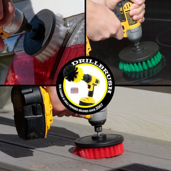 Cepillo de Taladro Power Scrubber de Useful Products 7 pulgadas de ancho 5 pulgadas de largo, variedad - 5IN-S-GRW-QC-DB