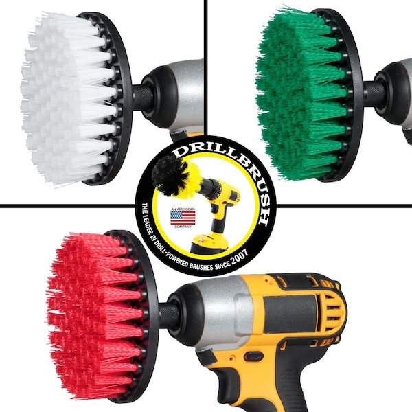 Cepillo de Taladro Power Scrubber de Useful Products 7 pulgadas de ancho 5 pulgadas de largo, variedad - 5IN-S-GRW-QC-DB