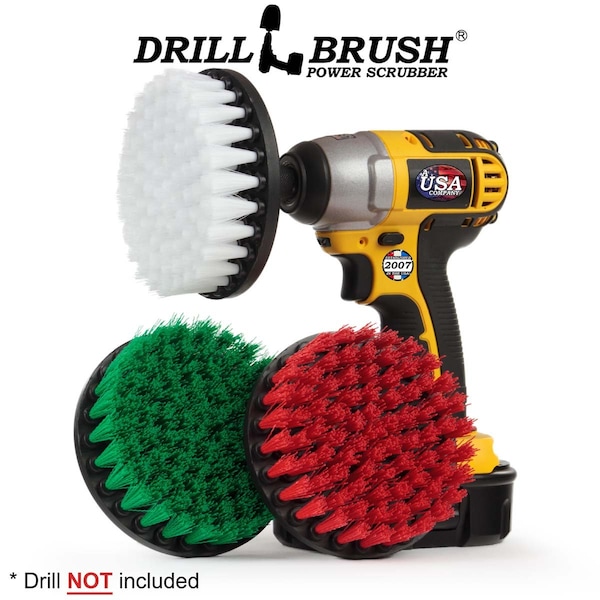Cepillo de Taladro Power Scrubber de Useful Products 7 pulgadas de ancho 5 pulgadas de largo, variedad - 5IN-S-GRW-QC-DB