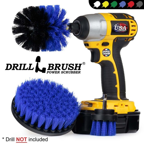 Cepillo Taladro Limpiador de Potencia Drill Brush Power Scrubber de Useful Products 5 pulgadas de ancho 5 pulgadas de largo, Azul - B-S-52O-QC-DB