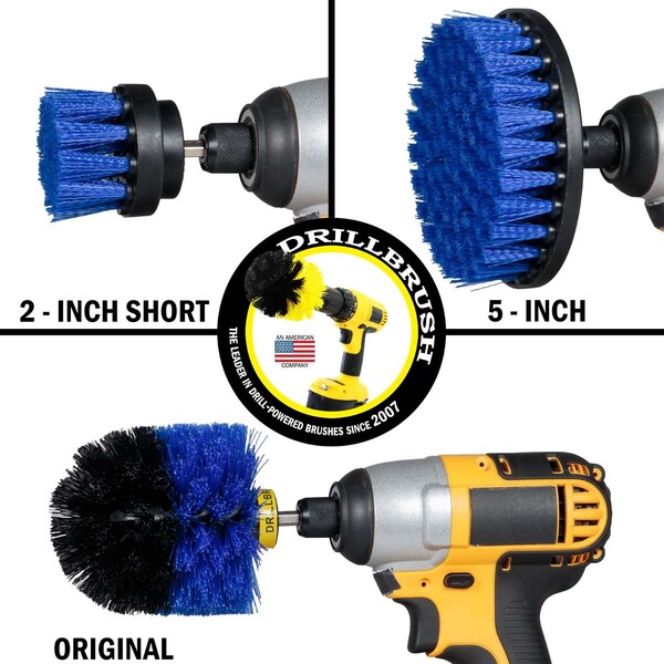 Cepillo Taladro Limpiador de Potencia Drill Brush Power Scrubber de Useful Products 5 pulgadas de ancho 5 pulgadas de largo, Azul - B-S-52O-QC-DB