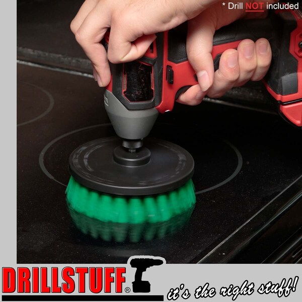 Suministros de limpieza Drillstuff - Accesorios de cocina - Cepillo para taladro - Estufa - Horno - 5IN-S-G-QC-DS