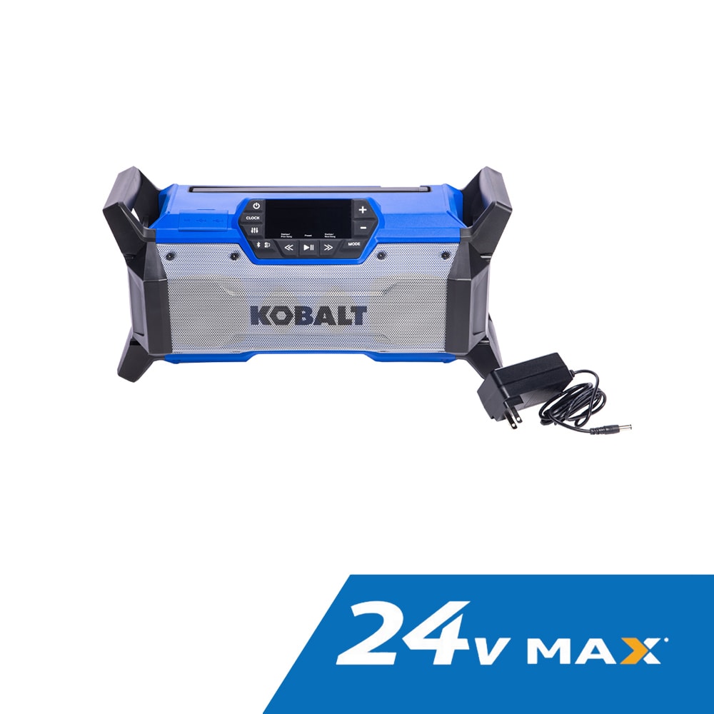 Radio de obra inalámbrico resistente al agua Kobalt de 24 voltios con Bluetooth modelo KJR 124B-03