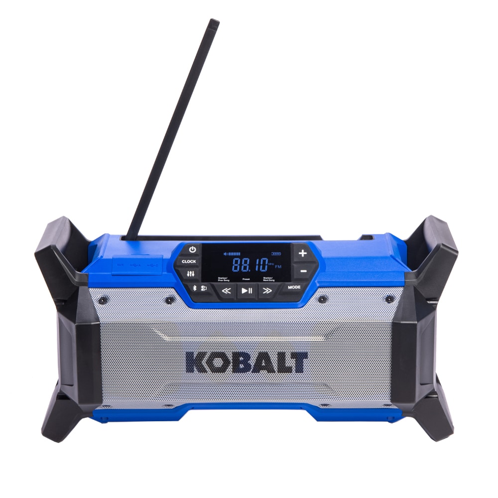 Radio de obra inalámbrico resistente al agua Kobalt de 24 voltios con Bluetooth modelo KJR 124B-03