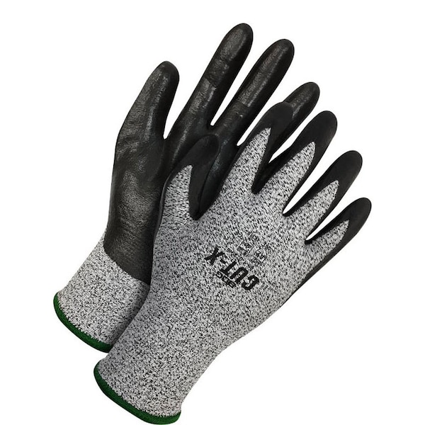 Guantes recubiertos Bdg, Nivel de corte A2, calibre 13, negro/gris, XS - 99-1-9730-6-K