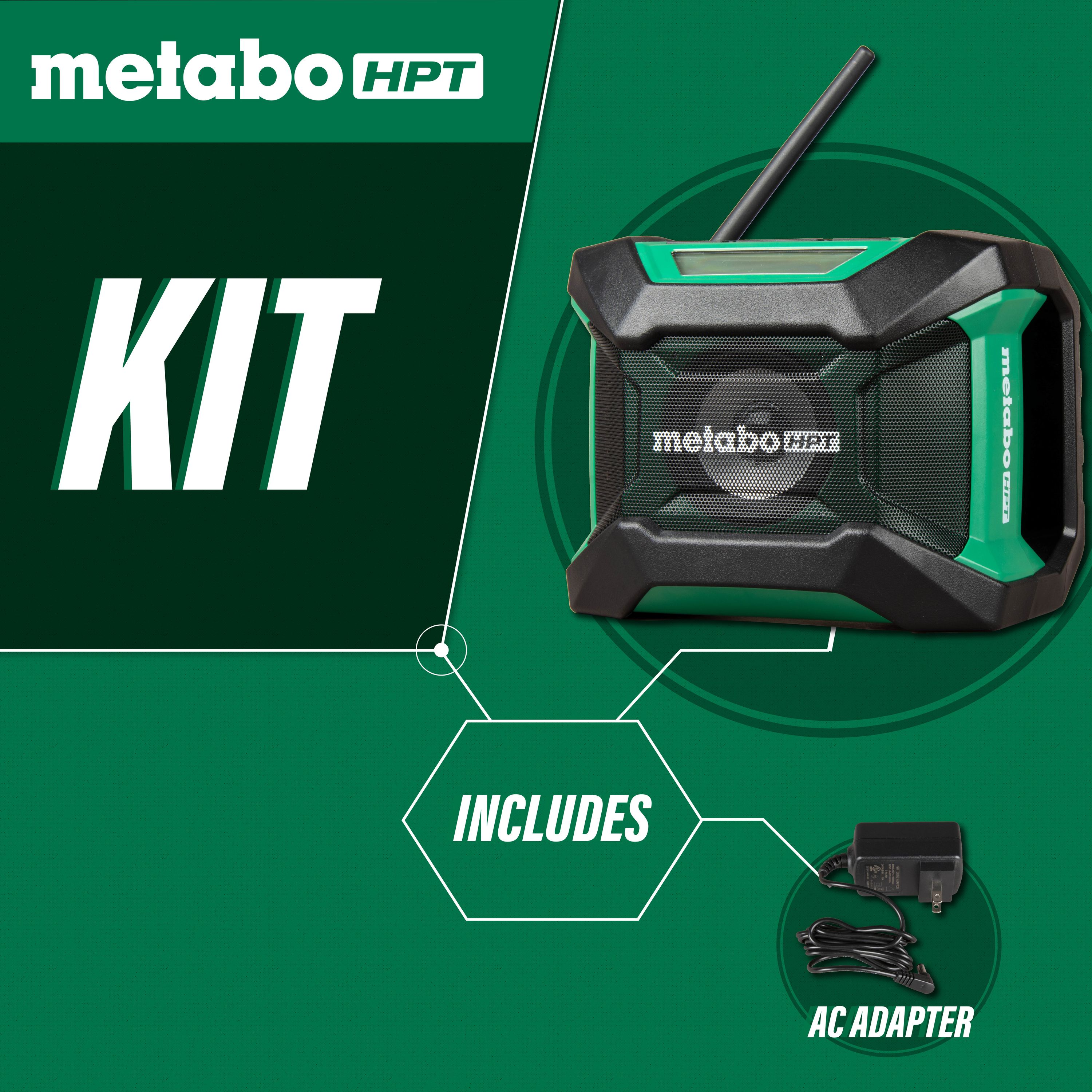 Radio para el sitio de trabajo inalámbrico Metabo HPT Multi-Volt 18-volt con Bluetooth UR18DAQ4M