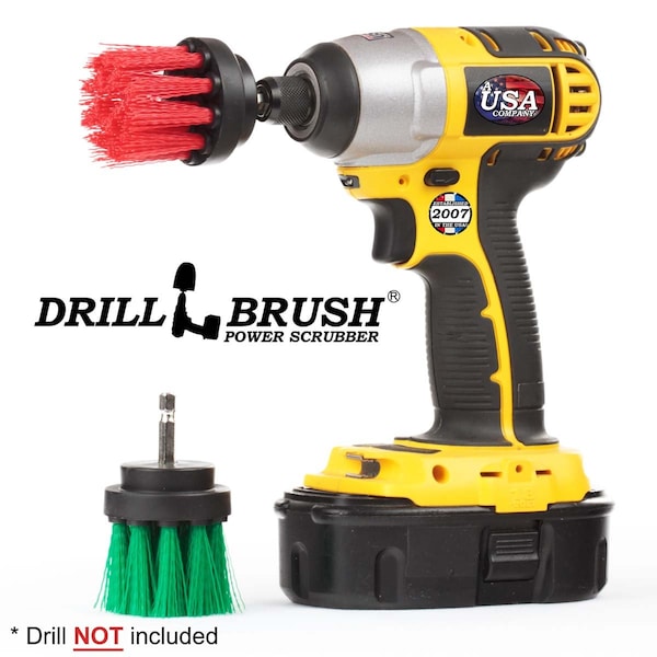 Accesorios de cocina Drillbrush - Cepillo redondo - Fregadero de cocina - Cepillo para taladro - 2IN-L-GR-QC-DB