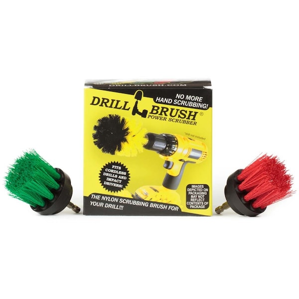 Accesorios de cocina Drillbrush - Cepillo redondo - Fregadero de cocina - Cepillo para taladro - 2IN-L-GR-QC-DB
