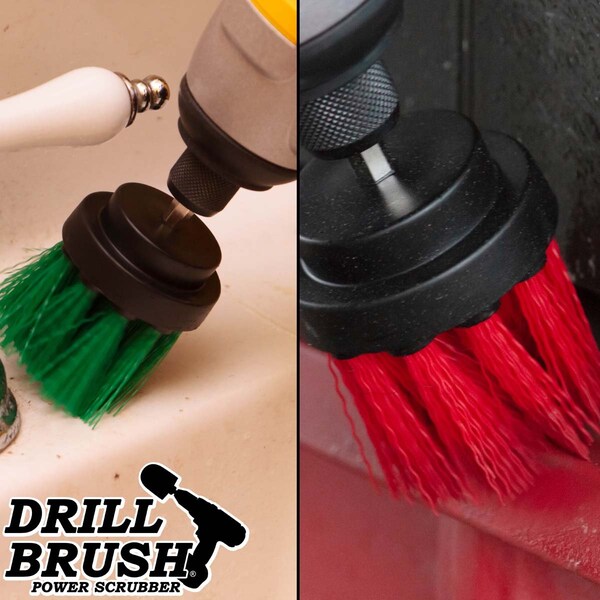 Accesorios de cocina Drillbrush - Cepillo redondo - Fregadero de cocina - Cepillo para taladro - 2IN-L-GR-QC-DB