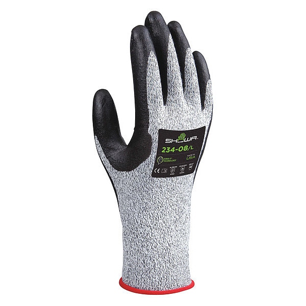 Guantes recubiertos resistentes al corte Showa, Nivel 4 de corte, Gris, 2XL (10) - 234XXL-10-V