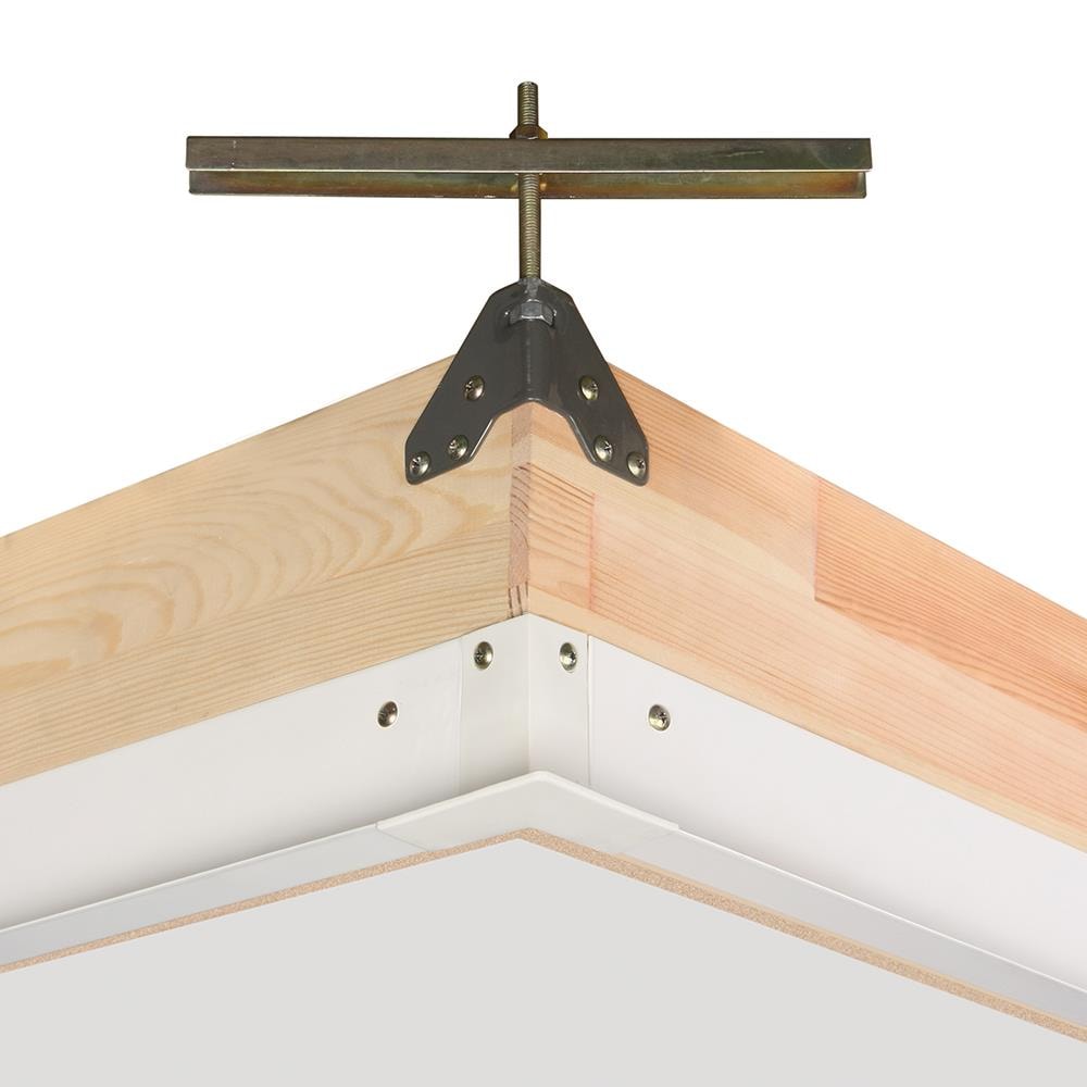 Escalera de tijera para ático de acero FAKRO 8.17-9.17 pies (Apertura bruta: 22.5 pulgadas x 31.5 pulgadas) con capacidad de 350 lbs. Modelo 66875.