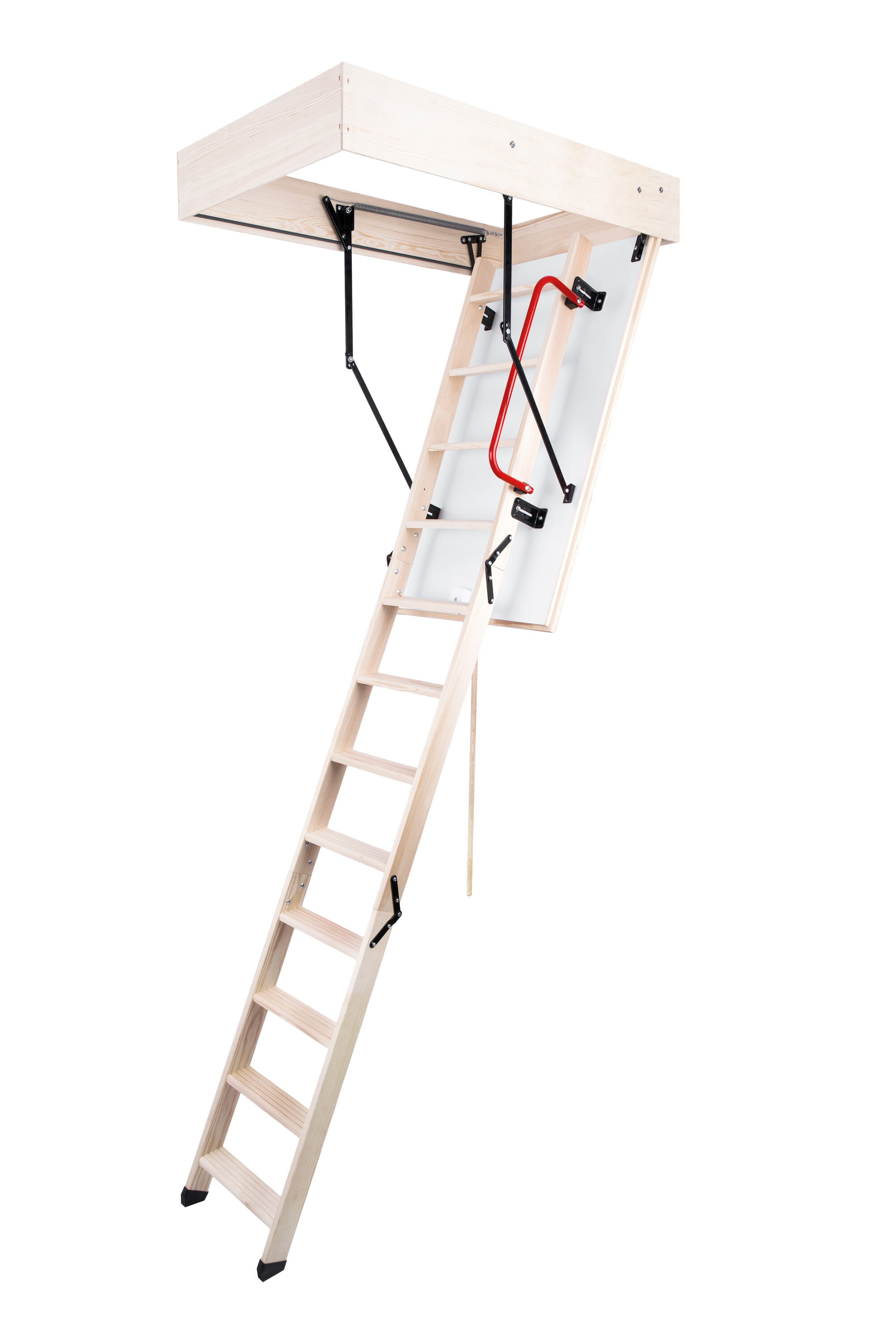 Escalera plegable de ático con aislamiento de madera STAIRLUXE de 7 a 9.18 pies (abertura bruta: 22.44 pulgadas x 44.1 pulgadas) con capacidad de 352 libras GLOB4321110