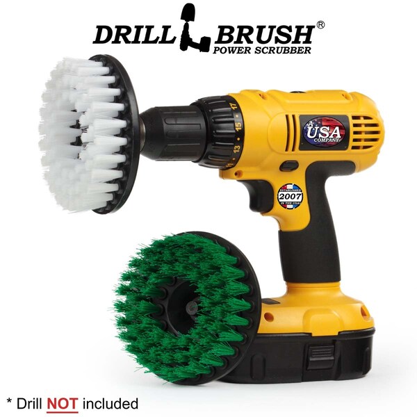 Cepillo Limpiador de Potencia Drill Brush de Useful Products, 5 pulgadas de Ancho y 5 pulgadas de Largo, Variedad - 5IN-S-GW-H-DB