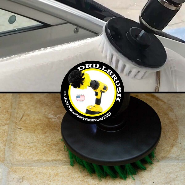 Cepillo Limpiador de Potencia Drill Brush de Useful Products, 5 pulgadas de Ancho y 5 pulgadas de Largo, Variedad - 5IN-S-GW-H-DB
